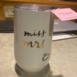 NWT Kate Spade Miss to Mrs 16oz Wine Tumbler